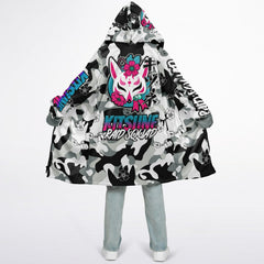 Kitsune White Zipper Cloak - AOP copy