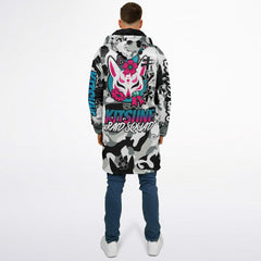 Kitsune White Zipper Cloak - AOP copy