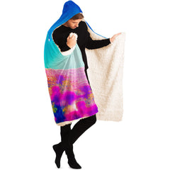 Space Flower Walk Hooded Blanket