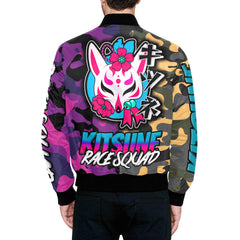 Kitsune Purple/Yellow Camo Bomber Jacket