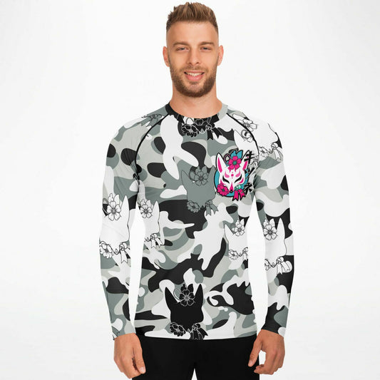 Kitsune Black White Fox Rash Guard