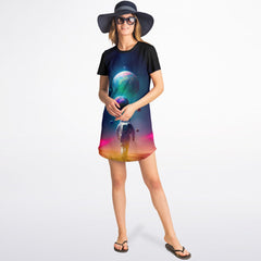 Planet Travel Spaceman T-shirt Dress