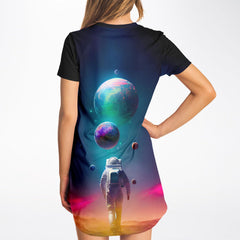 Planet Travel Spaceman T-shirt Dress