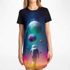 Planet Travel Spaceman T-shirt Dress