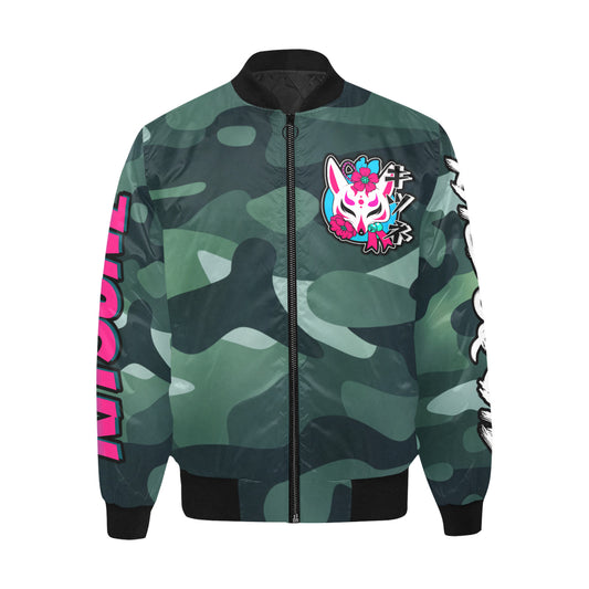 Kitsune Green Camo Bomber Jacket